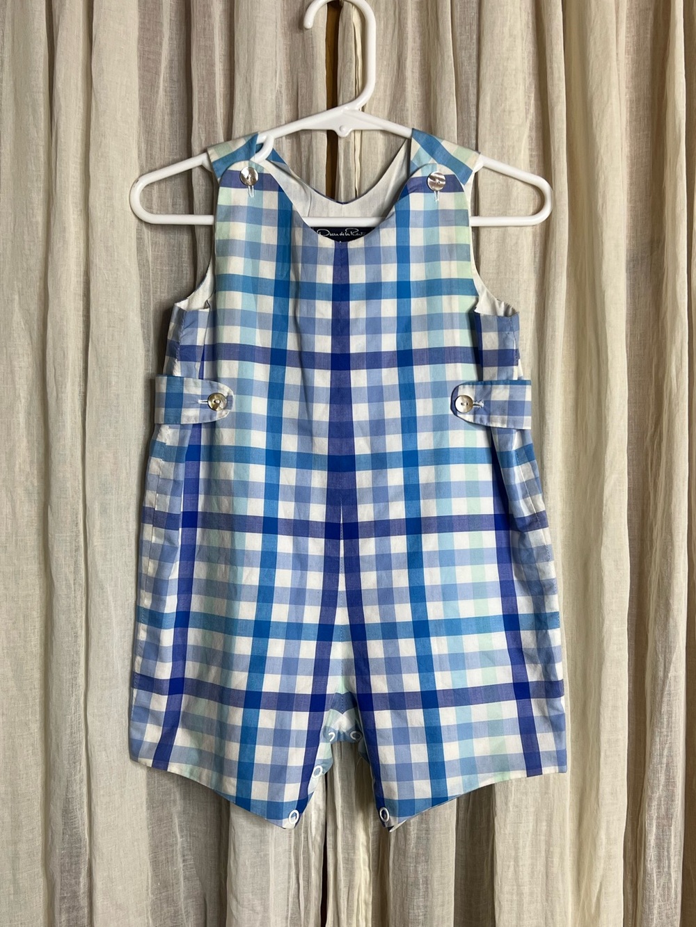 Oscar De La Renta Plaid 12M Romper